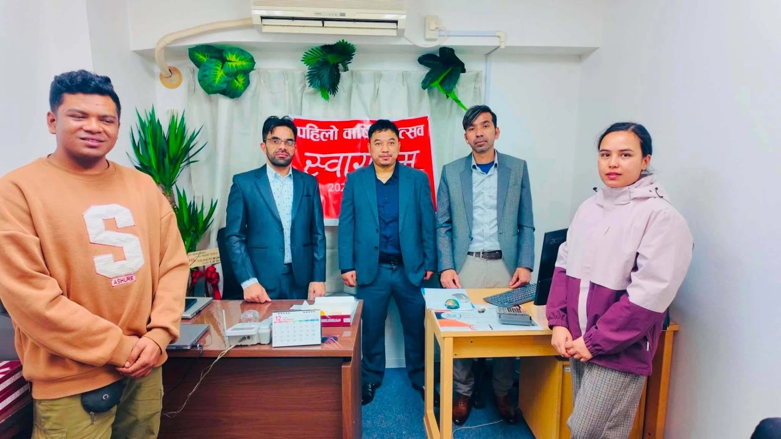 BULBUL team standing together in the Shinjuku office on the company anniversary